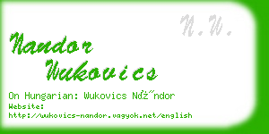 nandor wukovics business card